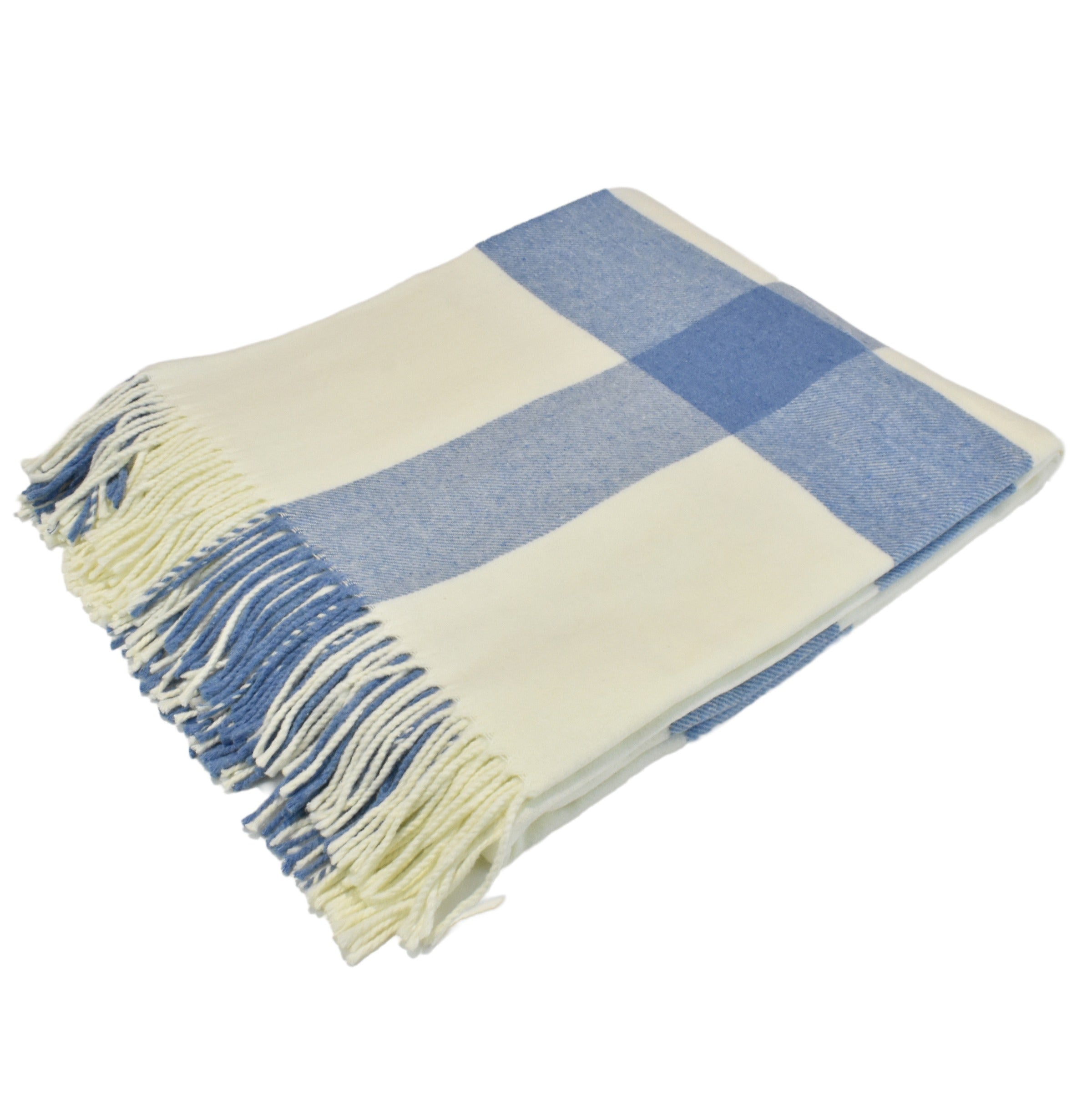 Blue Plaid Throw Highgate House