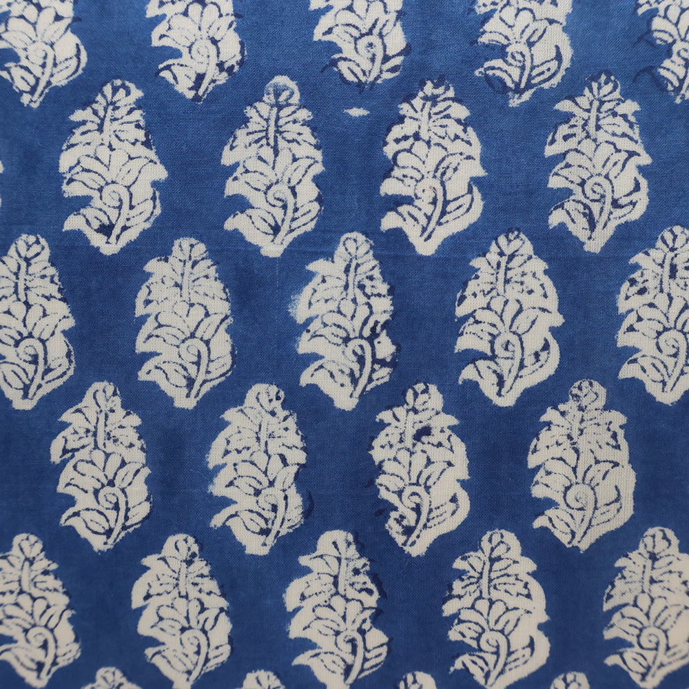 Sapphire Blue Floral Ruffle Cushion