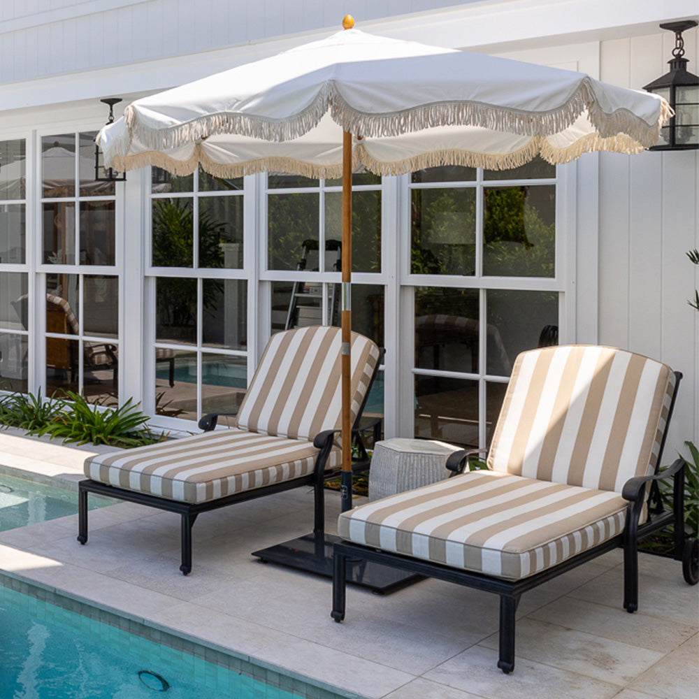 Striped Outdoor Sun Lounge