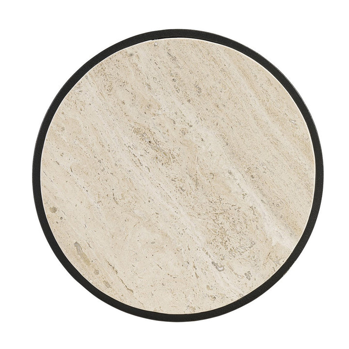 Travertine Top Side Table