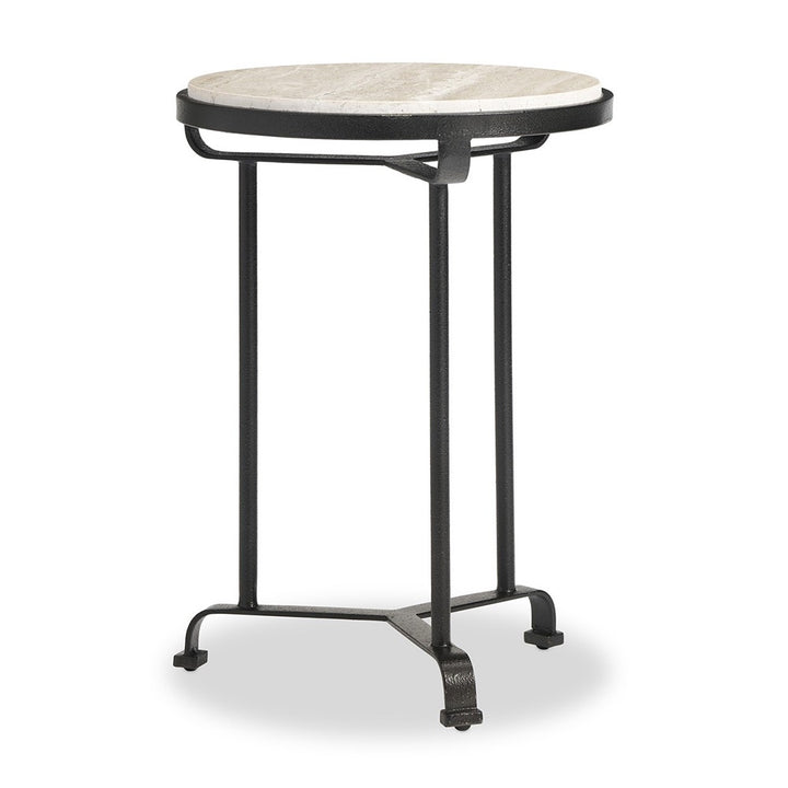 Travertine Top Side Table