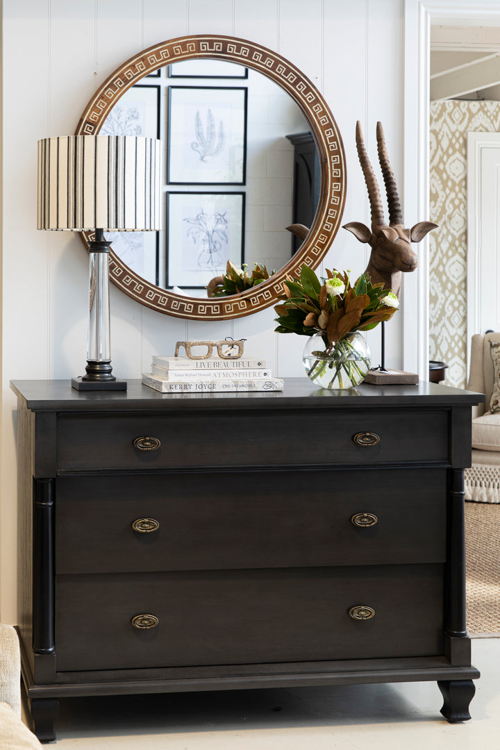 Greek Key Circular Mirror