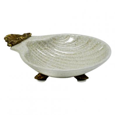 Cream Scalloped Soap Dish