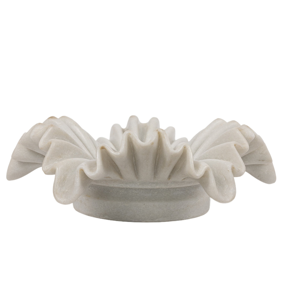 Marble Ruffled Edge Fluted Bowl