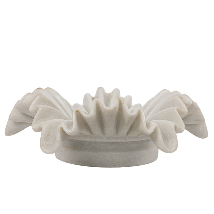 Marble Ruffled Edge Fluted Bowl