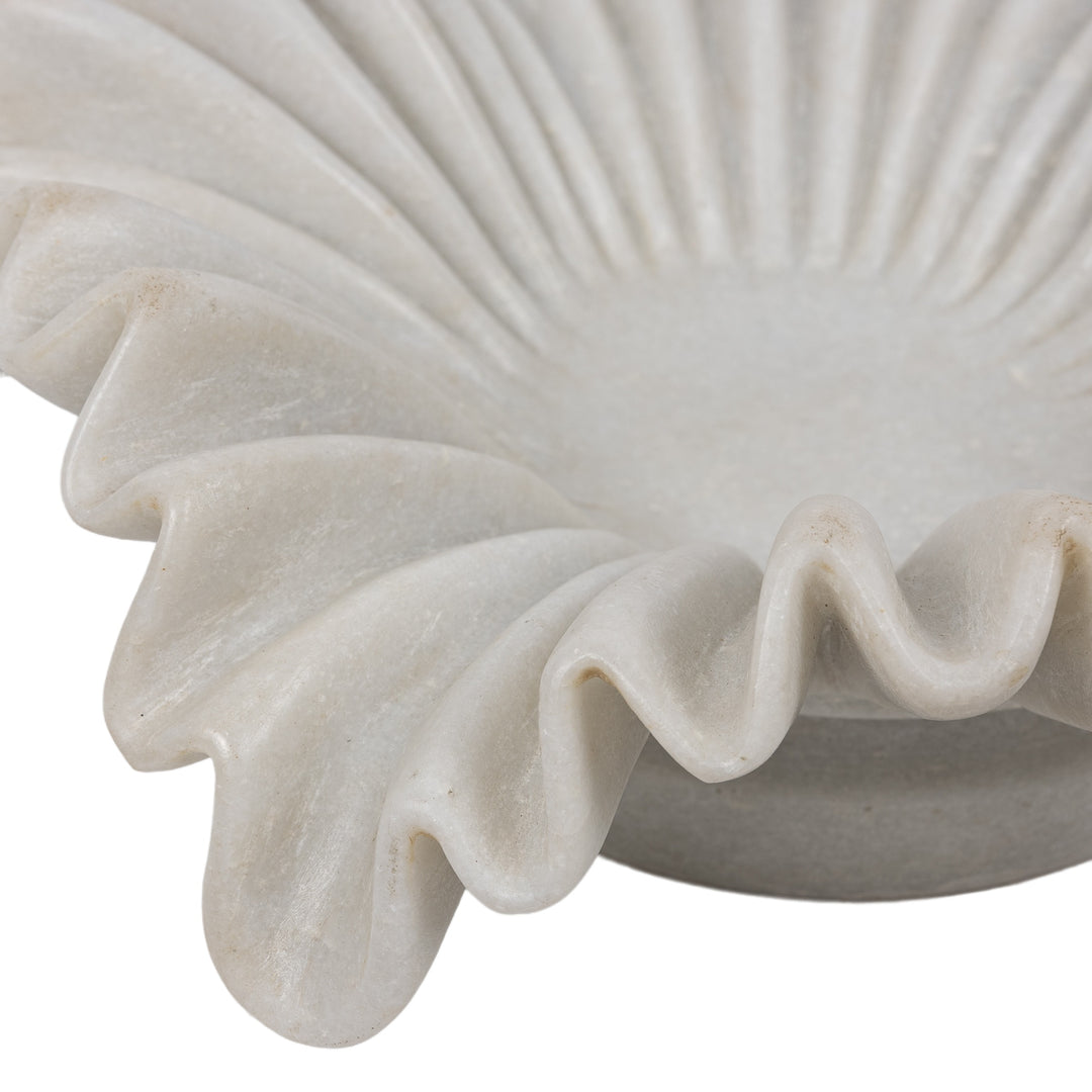 Marble Ruffled Edge Fluted Bowl