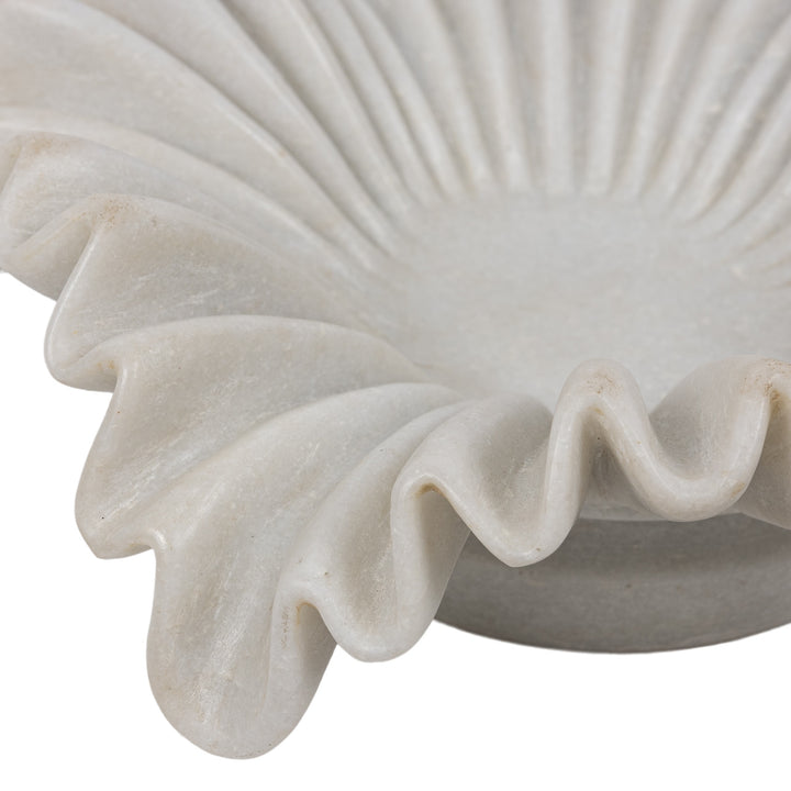 Marble Ruffled Edge Fluted Bowl