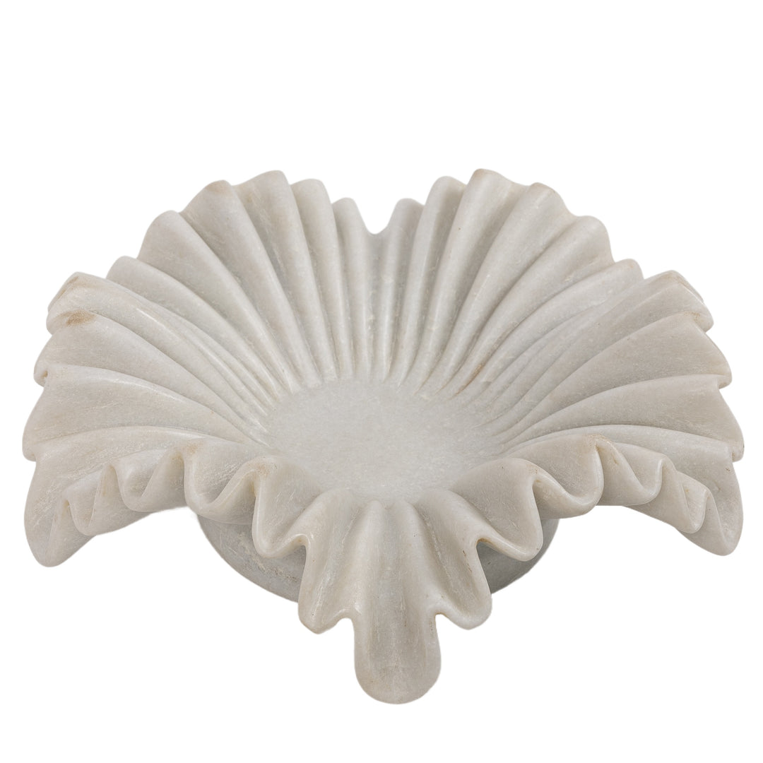 Marble Ruffled Edge Fluted Bowl