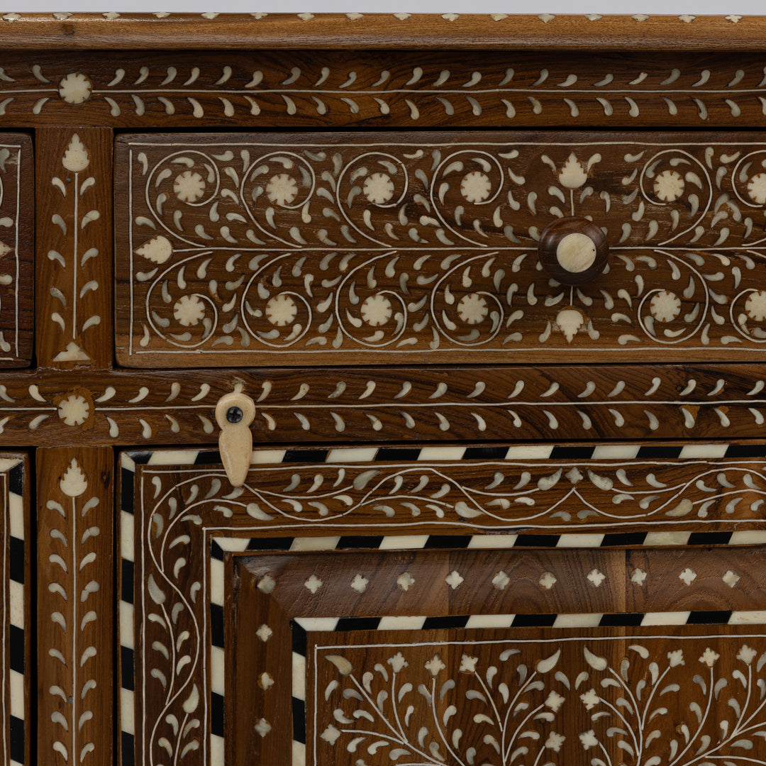 Mara Wood and Bone Inlay Cabinet
