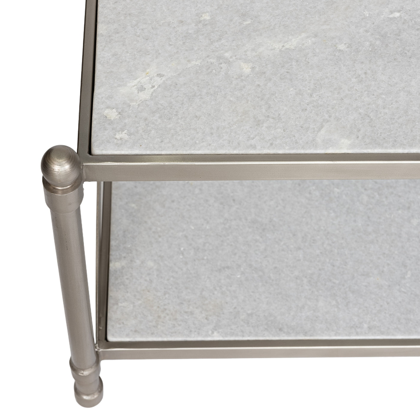 Silver & Marble Rectangular Coffee Table
