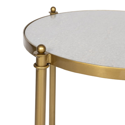 Brushed Gold & Marble Side Table