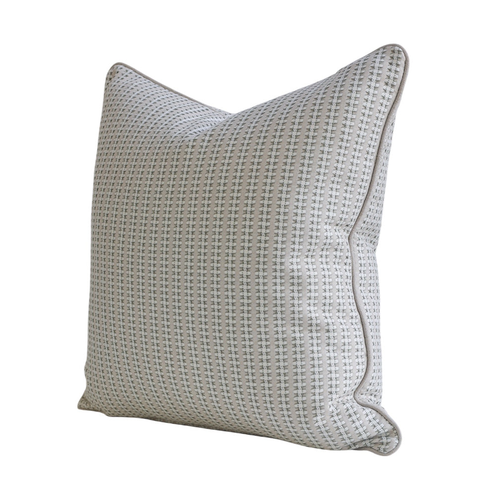 Almond Woven Stripe Cushion
