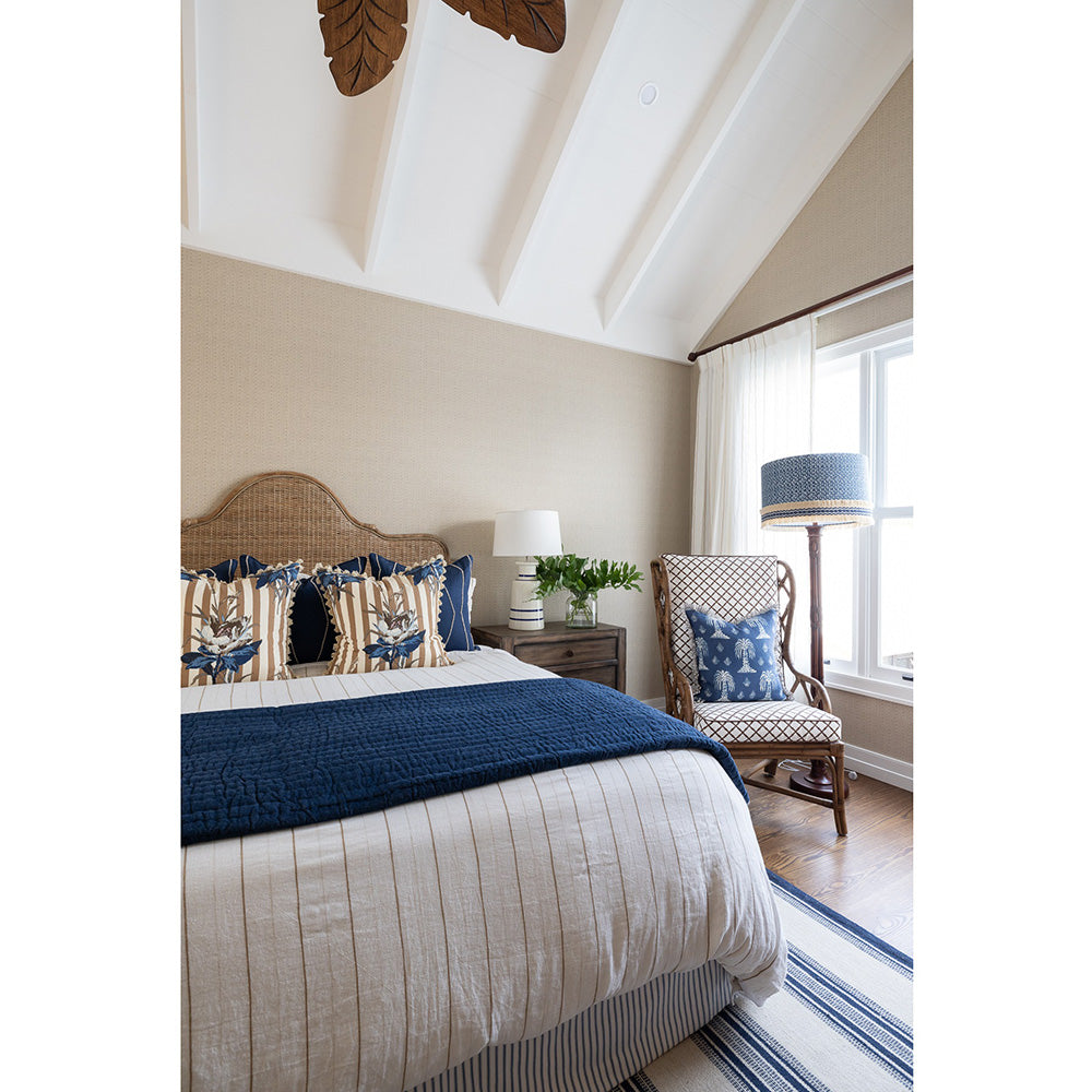 Amara Scalloped Bedhead - Mud Grey
