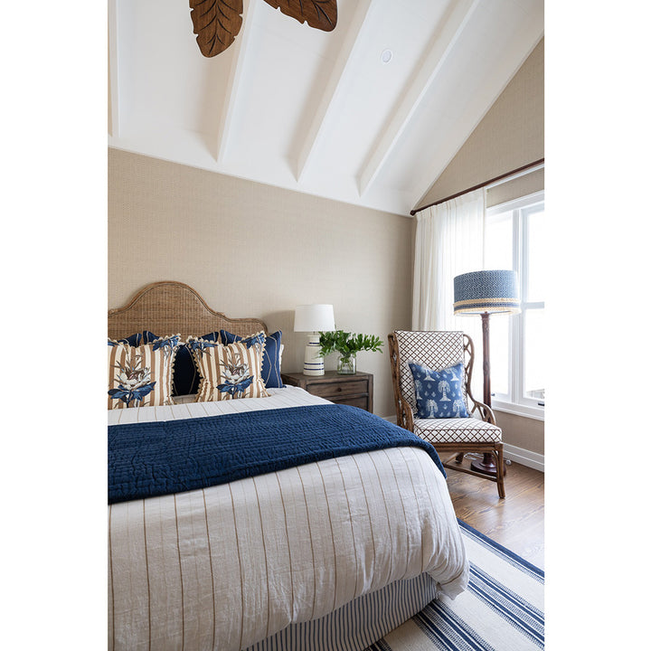 Amara Scalloped Bedhead - Mud Grey