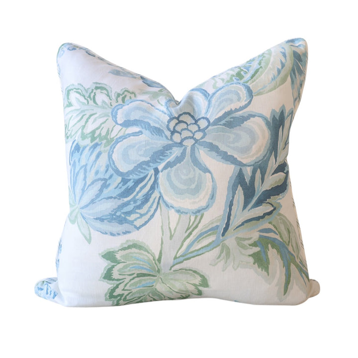 Aqua Augustine Floral Cushion
