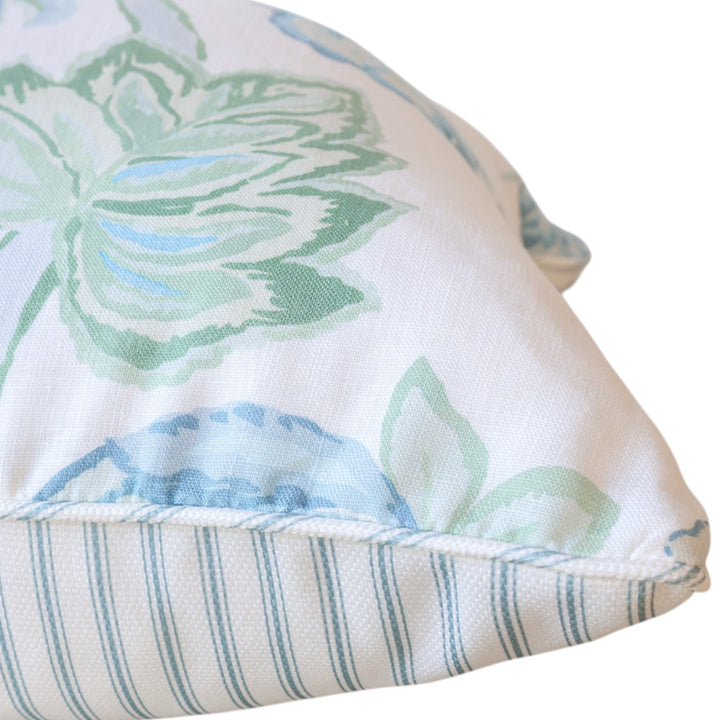 Aqua Augustine Floral Cushion