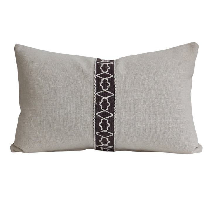 Beige & Chocolate Trim Lumbar