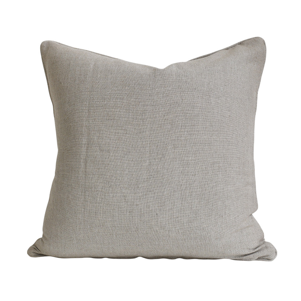 Beige & Pink Embroidered Floral Cushion