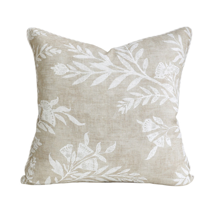 Beige Wildflower Cushion