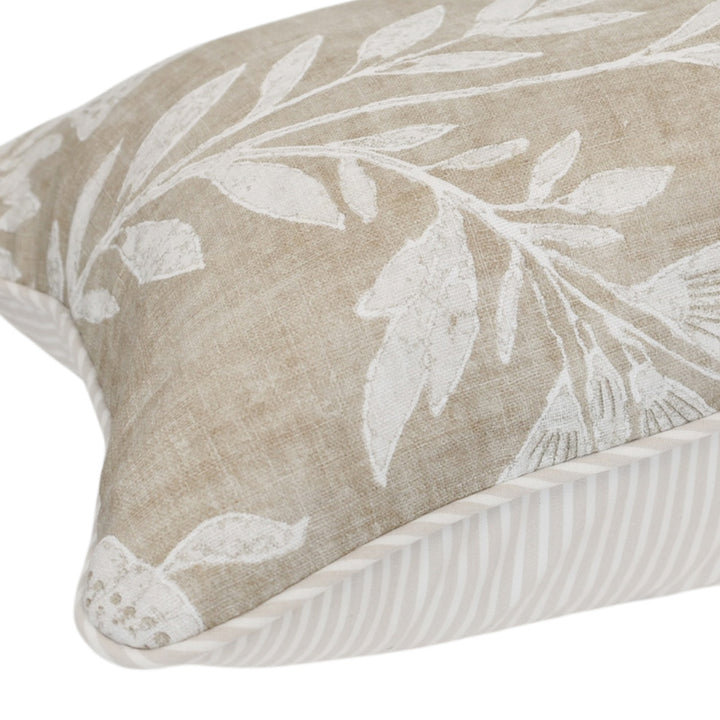 Beige Wildflower Lumbar Cushion