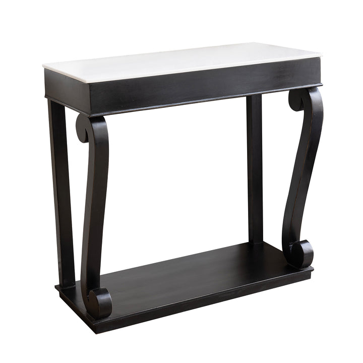 Black Console with Marble Top