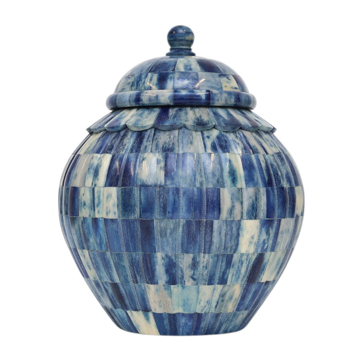 Blue Bone Carved Jar M