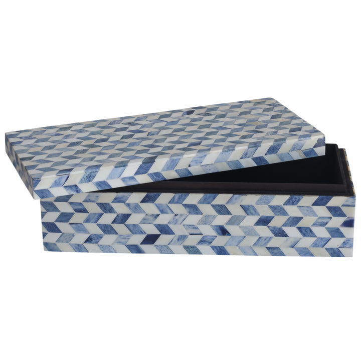 Blue Diamonds Bone Box