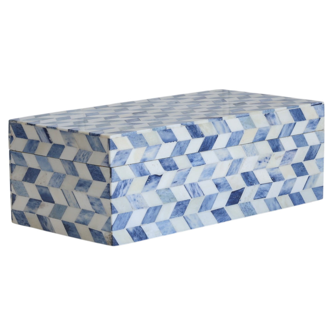 Blue Diamonds Bone Box