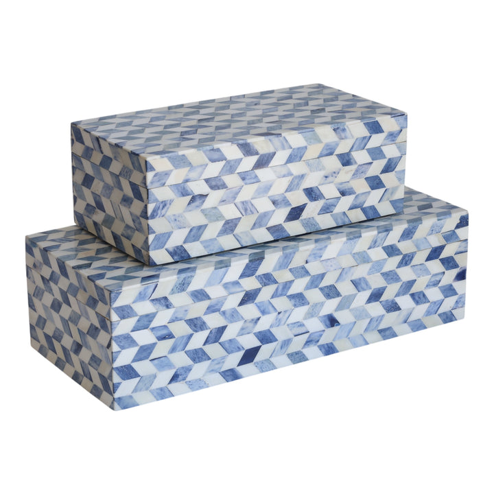 Blue Diamonds Bone Box