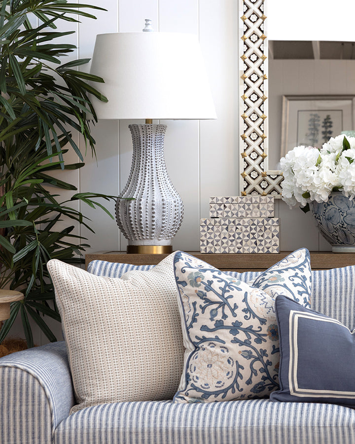 Almond Woven Stripe Cushion