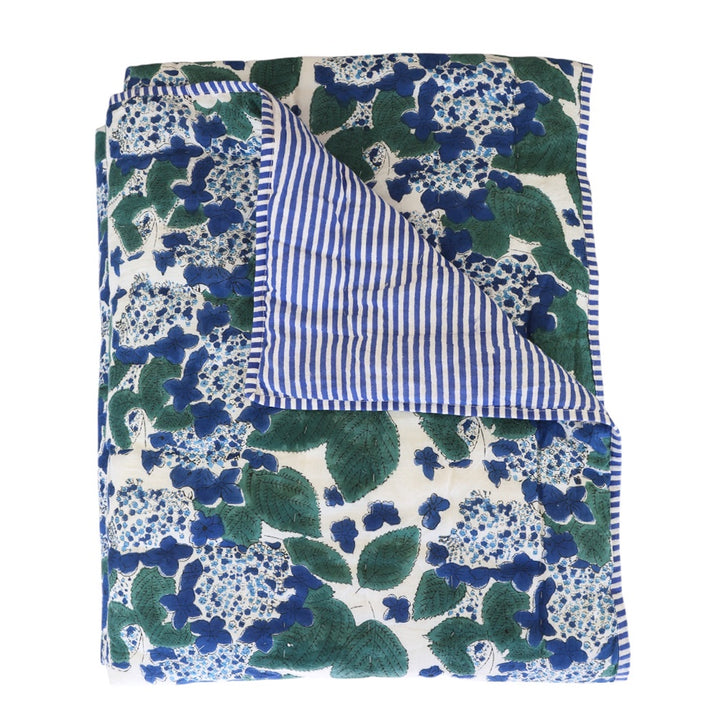 Hydrangea Blue & Stripe Quilt