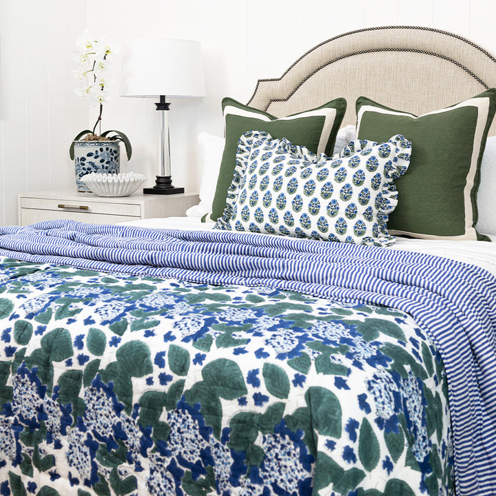 Hydrangea Blue & Stripe Quilt