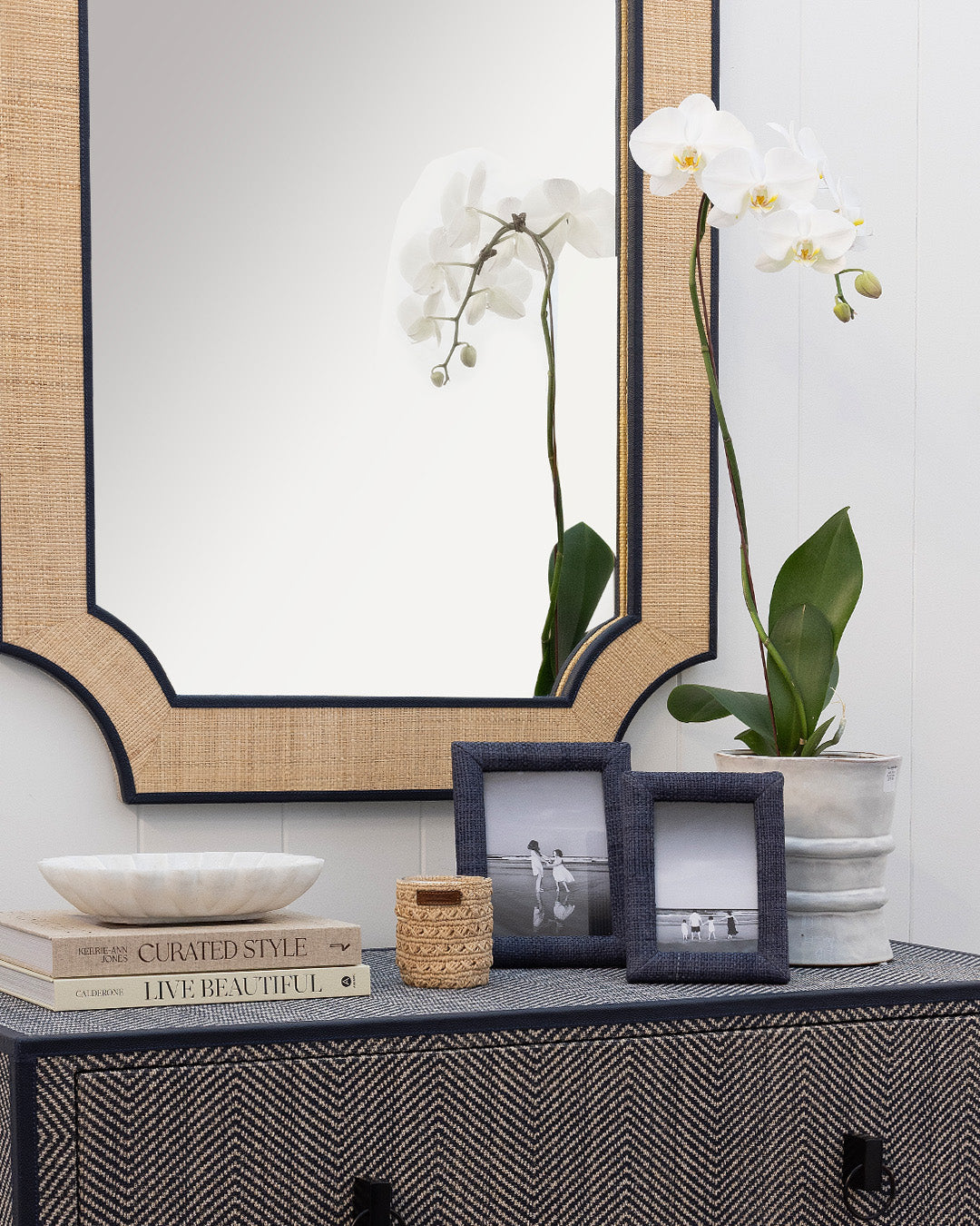 Blue Raffia Photo Frame