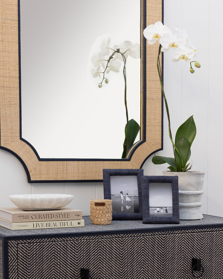 Blue Raffia Photo Frame