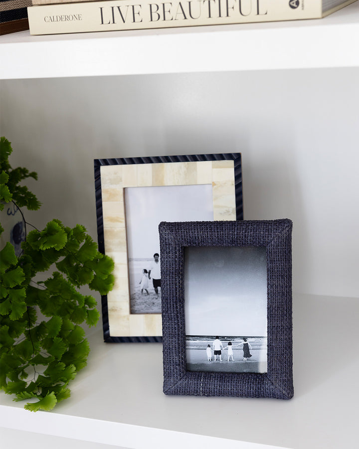 Blue Raffia Photo Frame