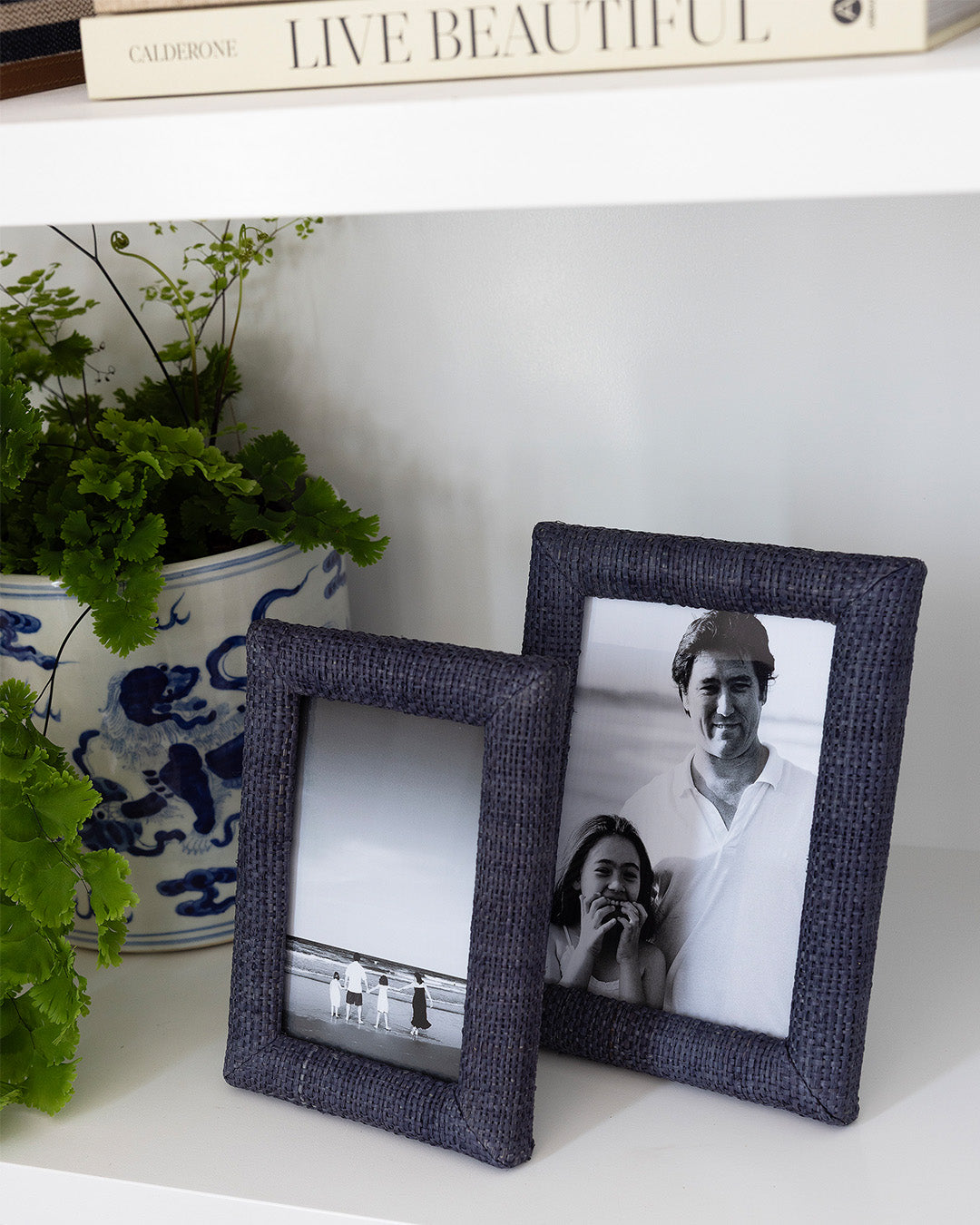Blue Raffia Photo Frame