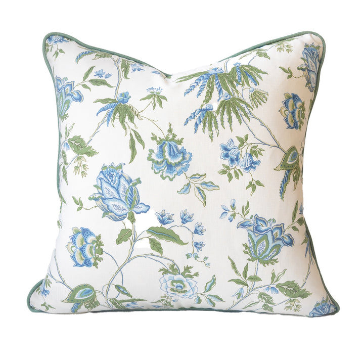 Blue & Sage Floral Cushion