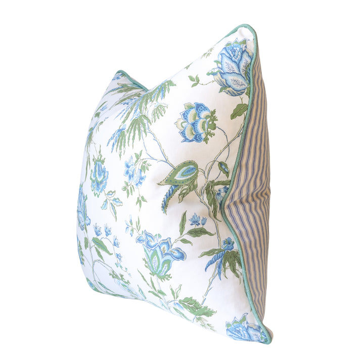 Blue & Sage Floral Cushion