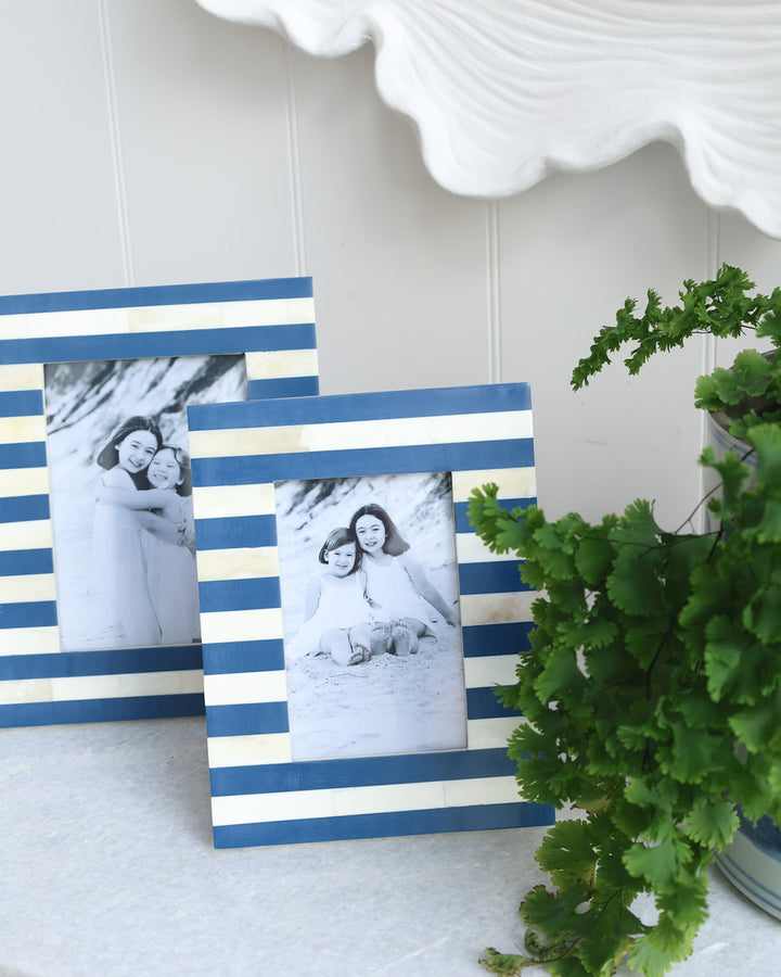 Navy Striped Photo Frame