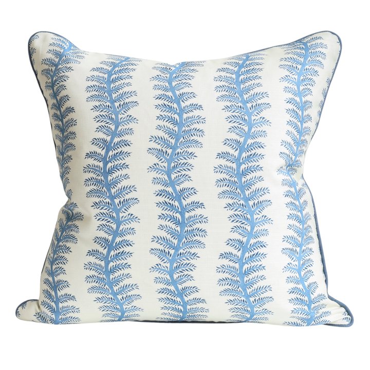 Blue Trailing Leaf Cushion