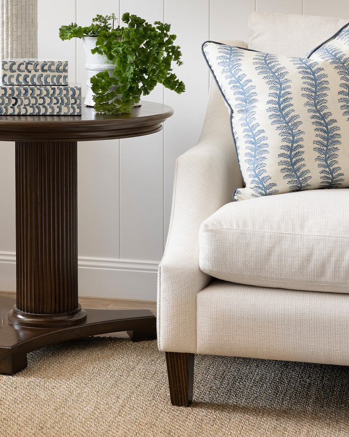 Blue Trailing Leaf Cushion