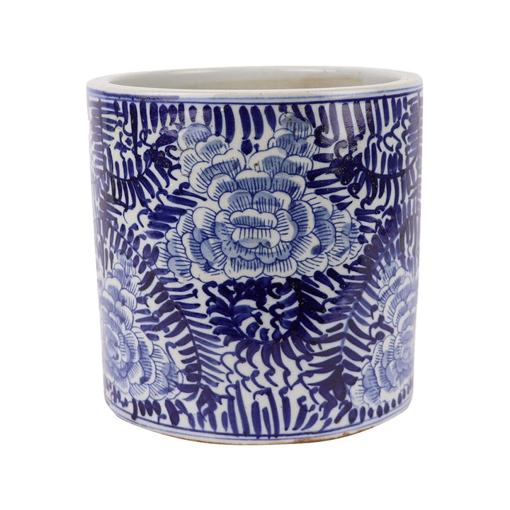 Blue & White Blooming Flower Pot