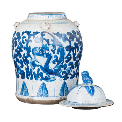 Lotus Dragon Temple Jar Sml