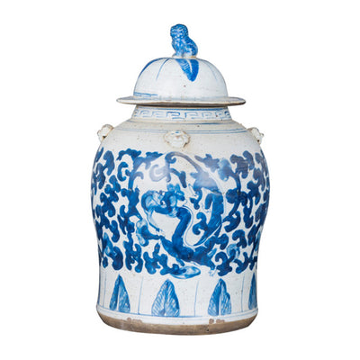 Lotus Dragon Temple Jar Sml