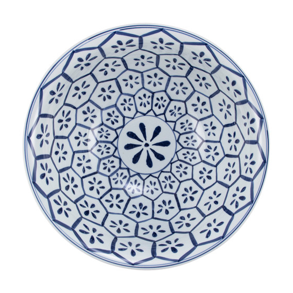 Blue And White Bowl Turtle Shell Motif