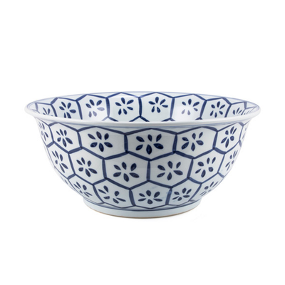 Blue And White Bowl Turtle Shell Motif