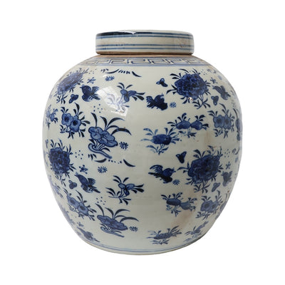 Blue Bird & Blossom Ginger Jar