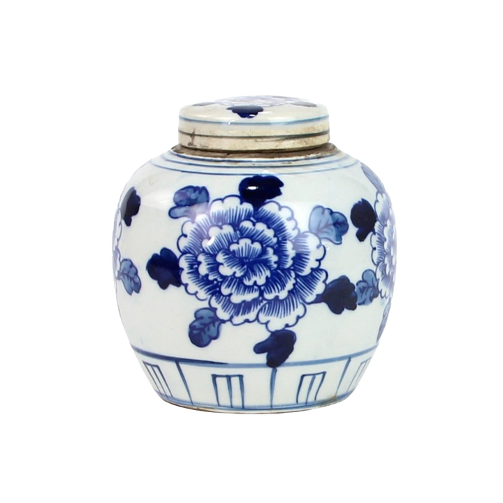 Blue Peony Ginger Jar XS
