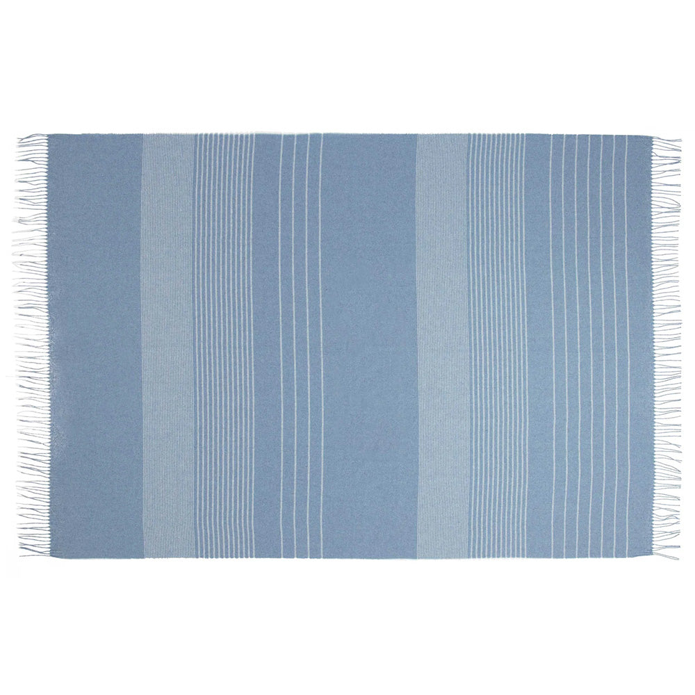 Blue Merino Wool Throw