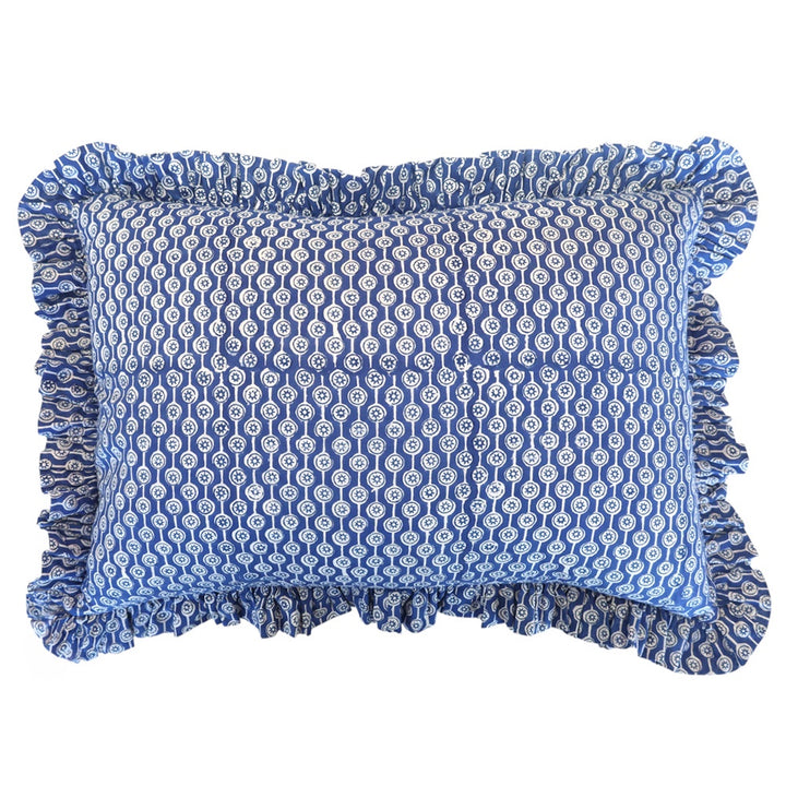 Blue Sun Ruffle Cushion